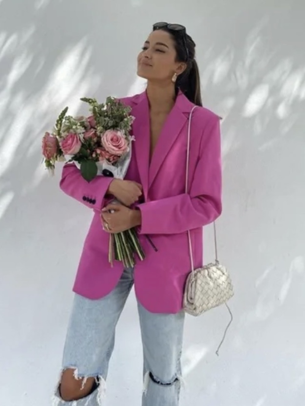 NWT Zara Hot Pink Women's Tailored Blazer